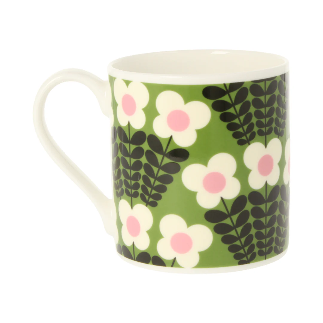 Orla Kiely Bunch Of Stems Green Quite Big Mug