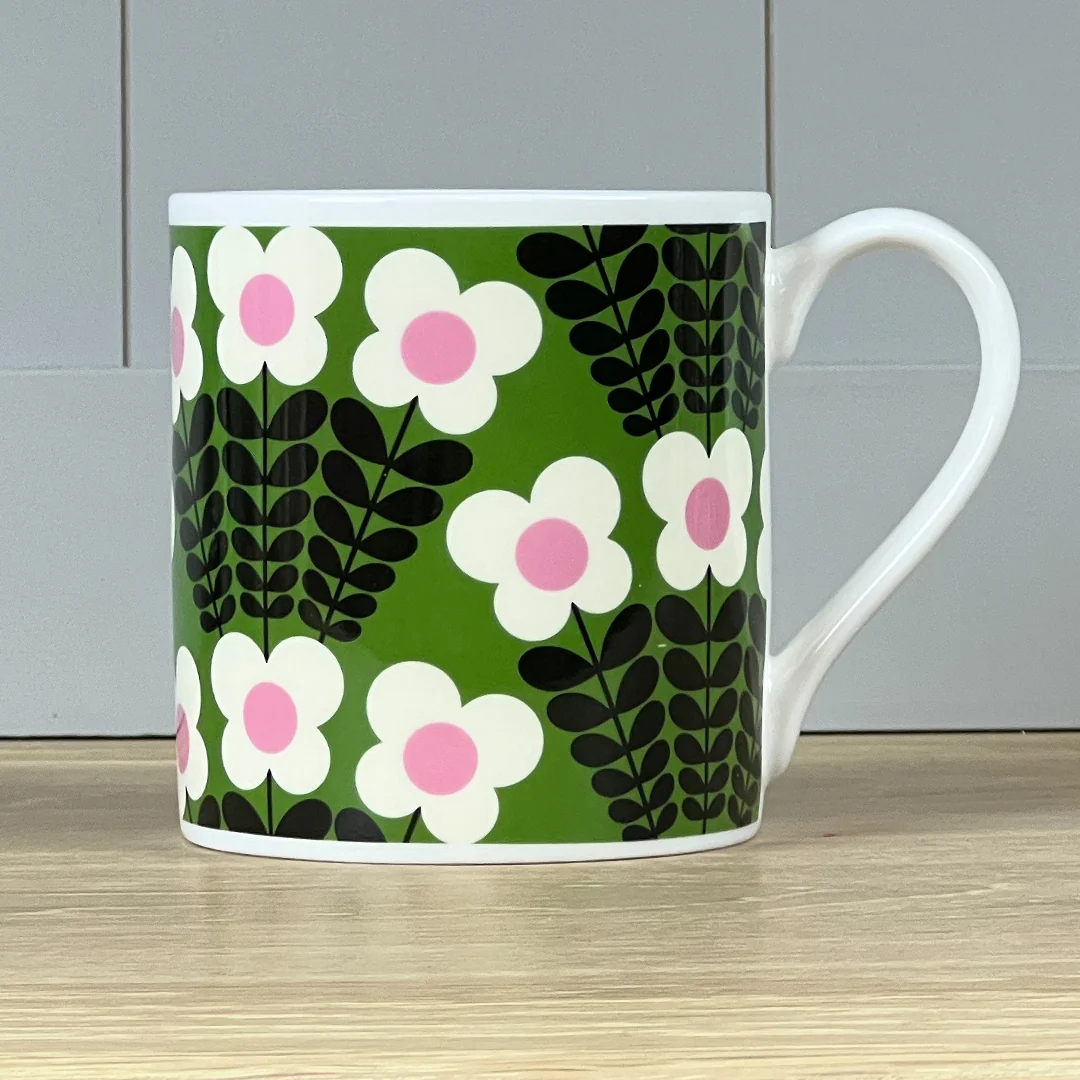 Orla Kiely Bunch Of Stems Green Quite Big Mug