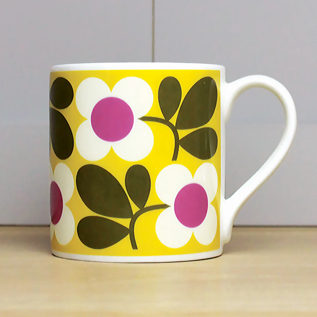 Orla Kiely Floret Yellow Quite Big Mug