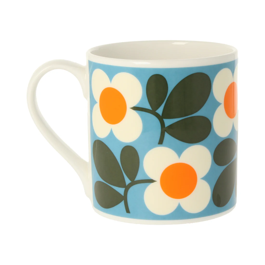 Orla Kiely Floret Turquoise Quite Big Mug