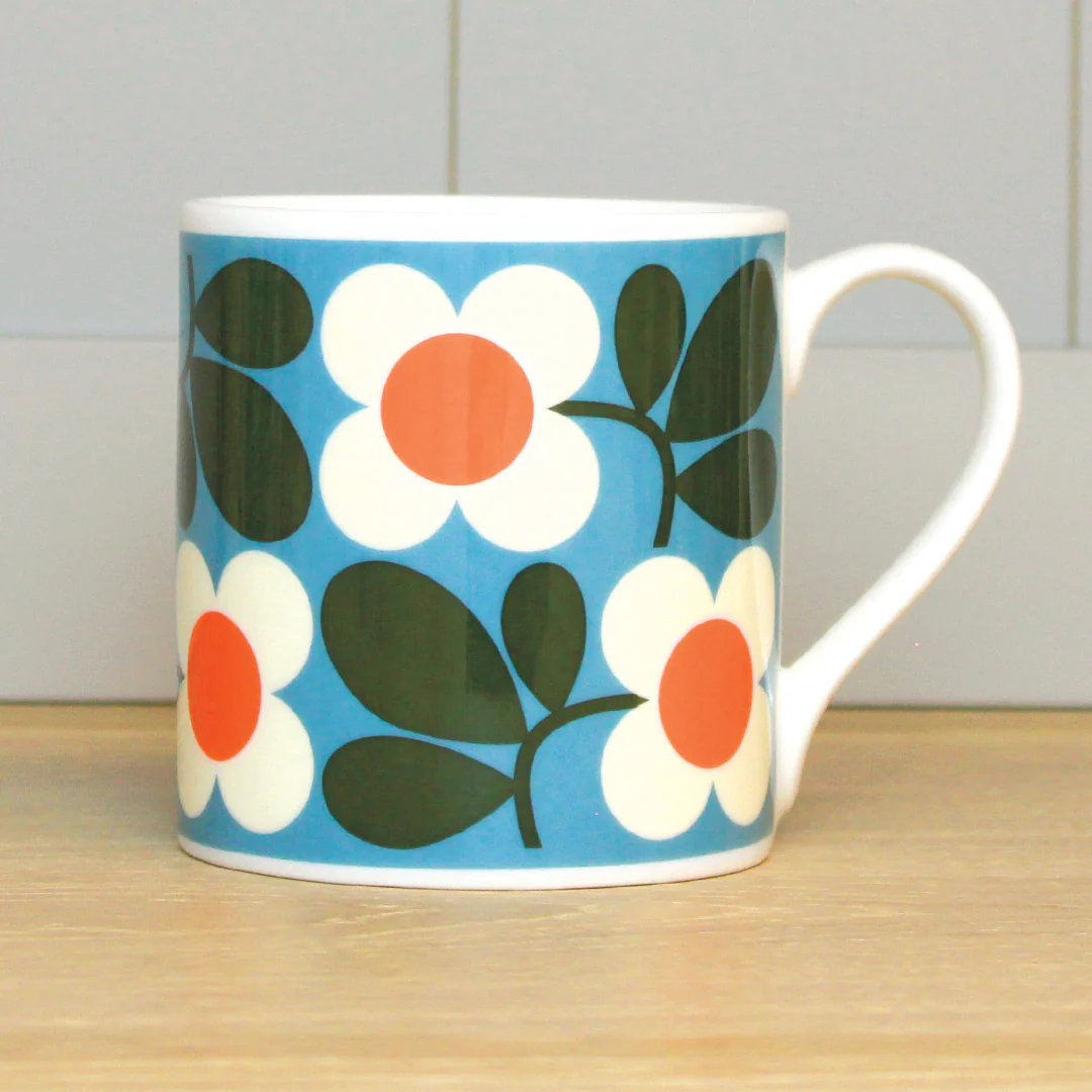 Orla Kiely Floret Turquoise Quite Big Mug