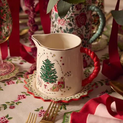 Cath Kidston Christmas Gravy Jug & Saucer 550ml