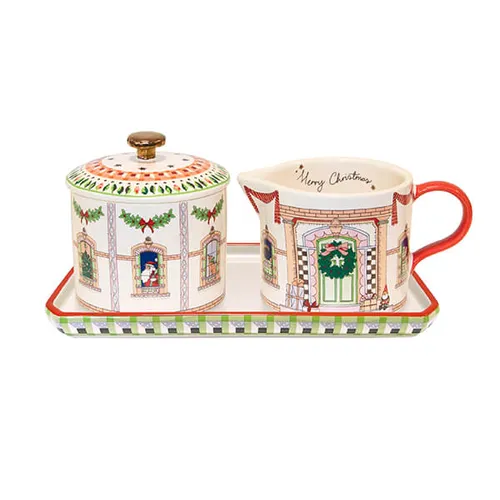 Cath Kidston Christmas Dolls House Sugar Pot & Milk Jug Set