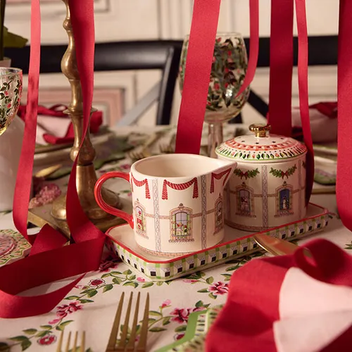 Cath Kidston Christmas Dolls House Sugar Pot & Milk Jug Set