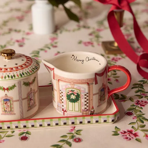 Cath Kidston Christmas Dolls House Sugar Pot & Milk Jug Set