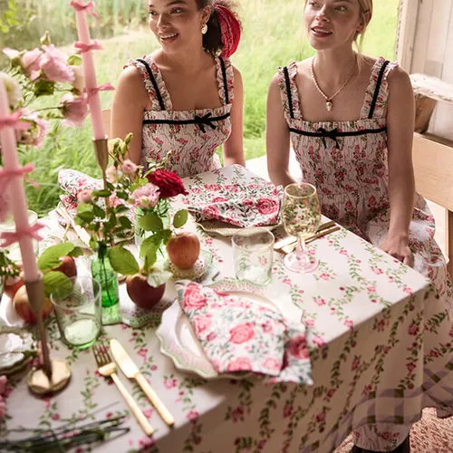 Cath Kidston Dolly Rose Tablecloth 200x130cm