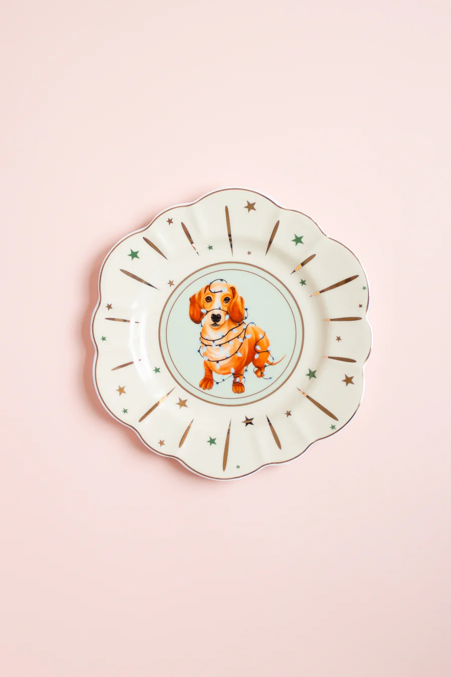 Yvonne Ellen Christmas Sausage Doggie Cake Plate