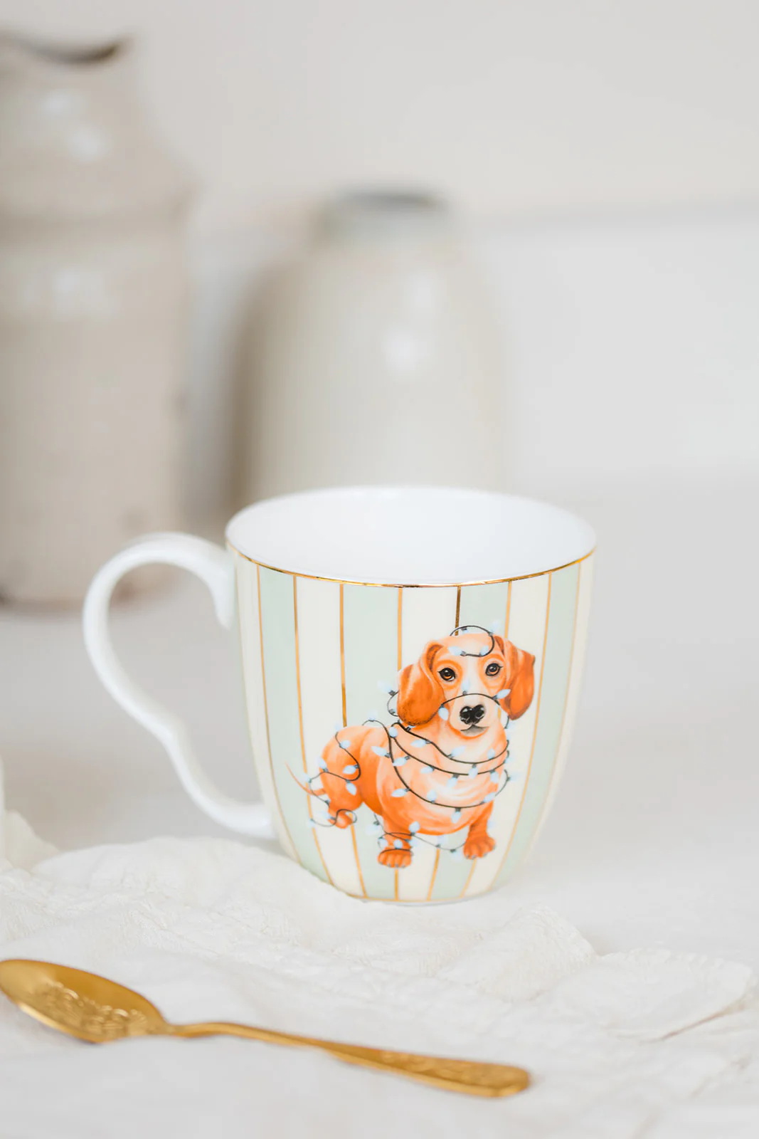 Yvonne Ellen Christmas Sausage Doggie Large Mug