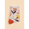 Powder Watercolour Flowers Ankle Socks | Cream