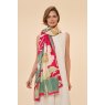 Powder Printed Delicate Tropical Scarf | Dark Rose