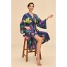 Powder Exotic Evening In Ink Kimono Gown