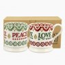 Emma Bridgewater Christmas Joy Set of 2 1/2 Pint Mugs Boxed