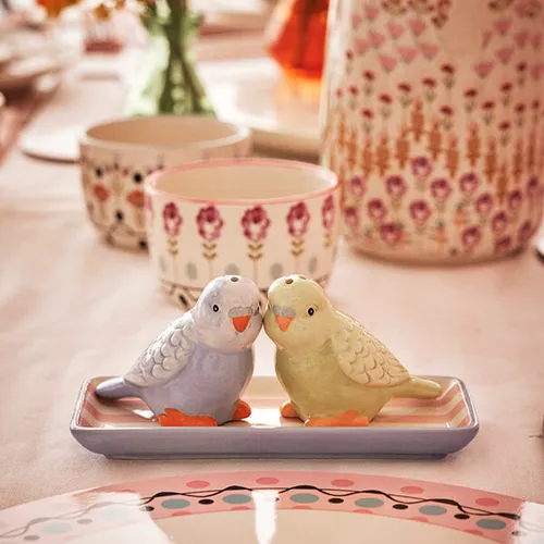 Cath Kidston Painted Table Budgie Salt & Pepper Set