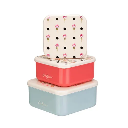 Cath Kidston Painted Table Set of 3 Square Snack Boxes