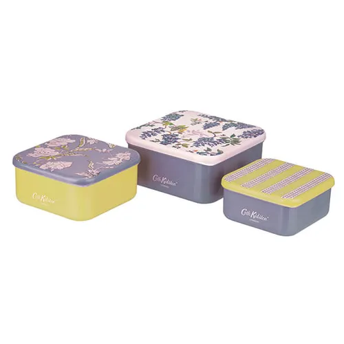 Cath Kidston Wisteria Set of 3 Square Snack Boxes