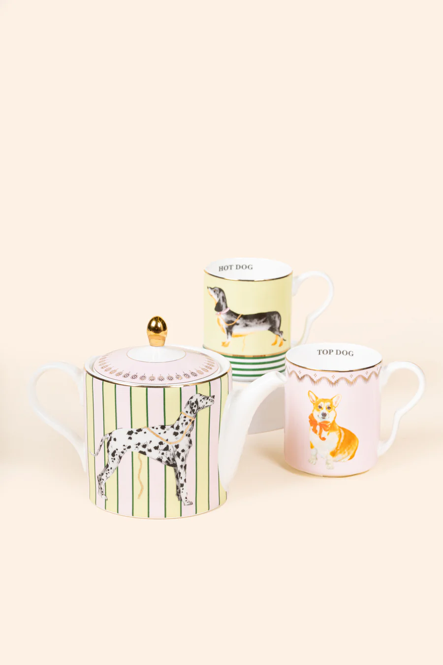 Yvonne Ellen Doggie Teapot & 2 Small Mugs Set