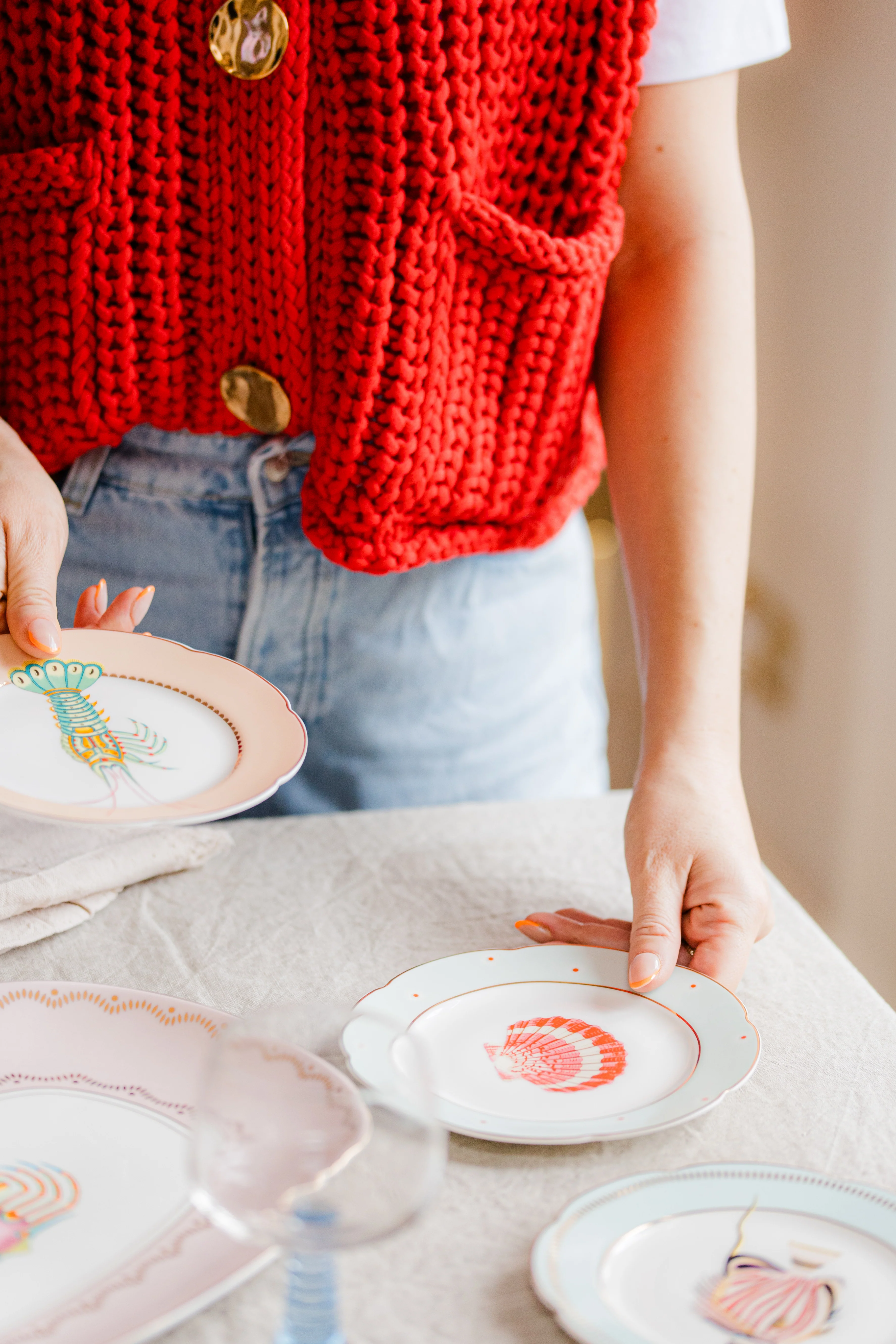 Yvonne Ellen Fishy Tea Plates Set of 4