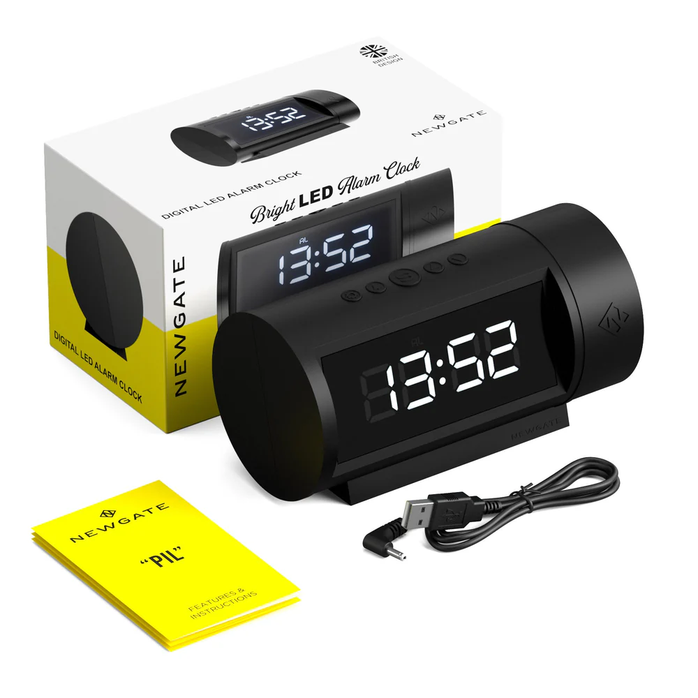 Newgate Pil LED Alarm Clock | Black