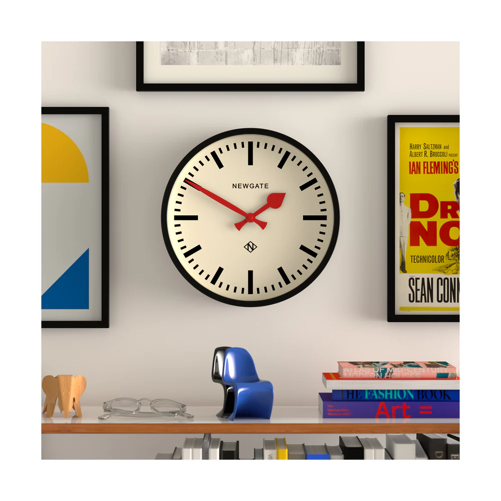 Newgate Luggage Wall Clock | Black / Red