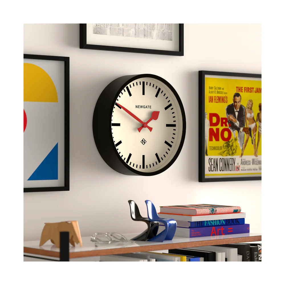 Newgate Luggage Wall Clock | Black / Red