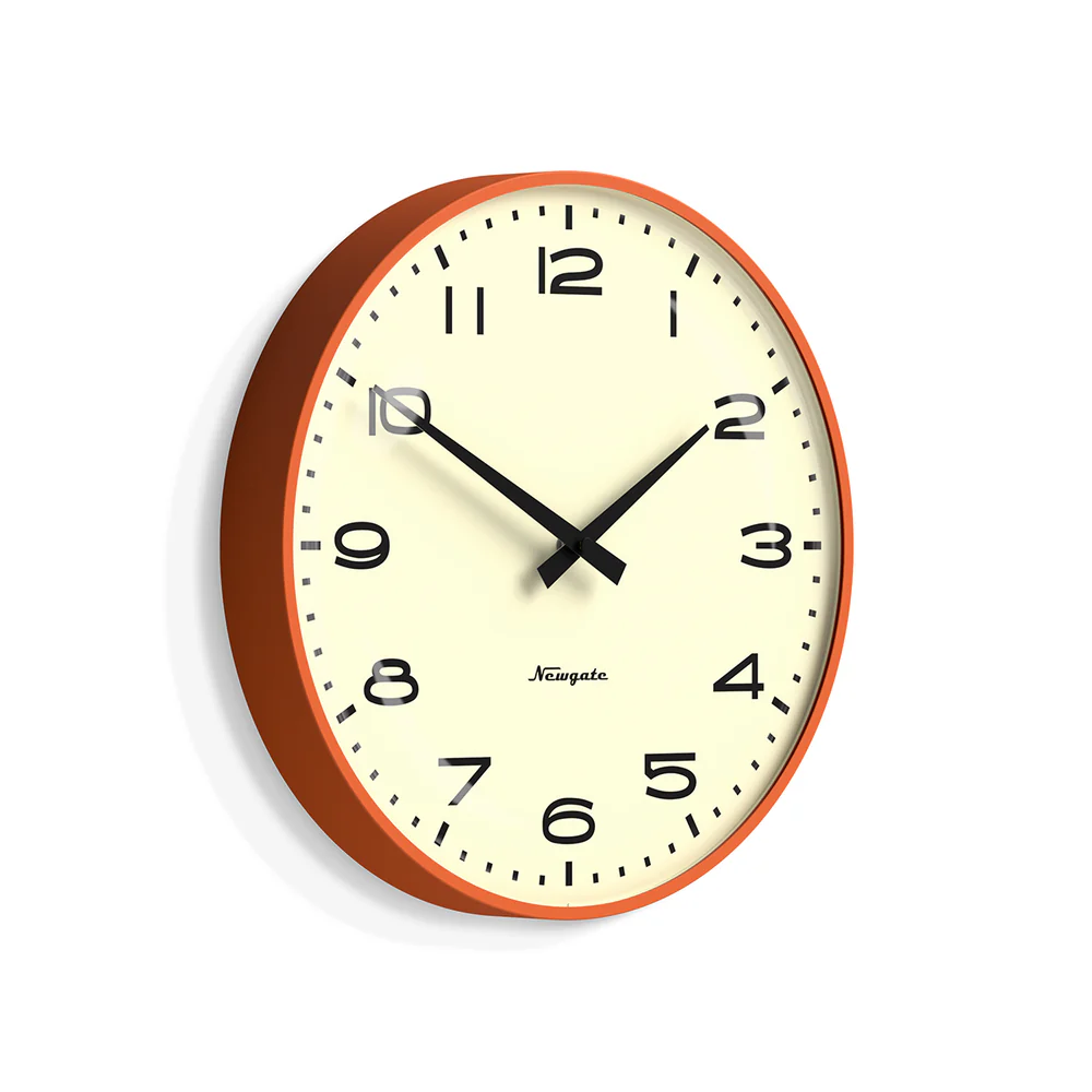 Newgate Radio City Wall Clock | Pumpkin Orange / Harlem Dial