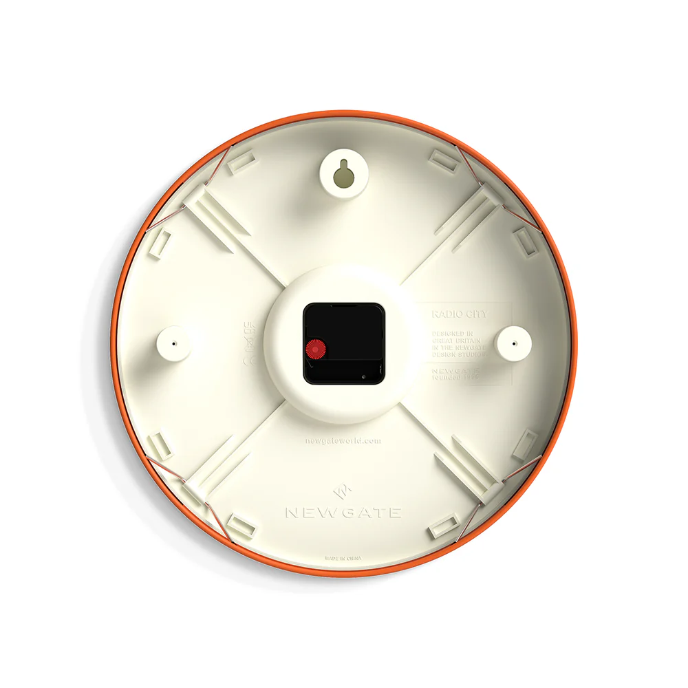 Newgate Radio City Wall Clock | Pumpkin Orange / Harlem Dial