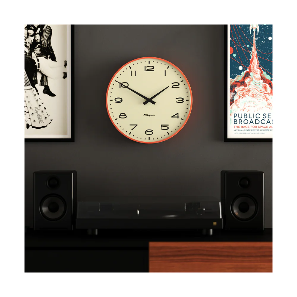 Newgate Radio City Wall Clock | Pumpkin Orange / Harlem Dial