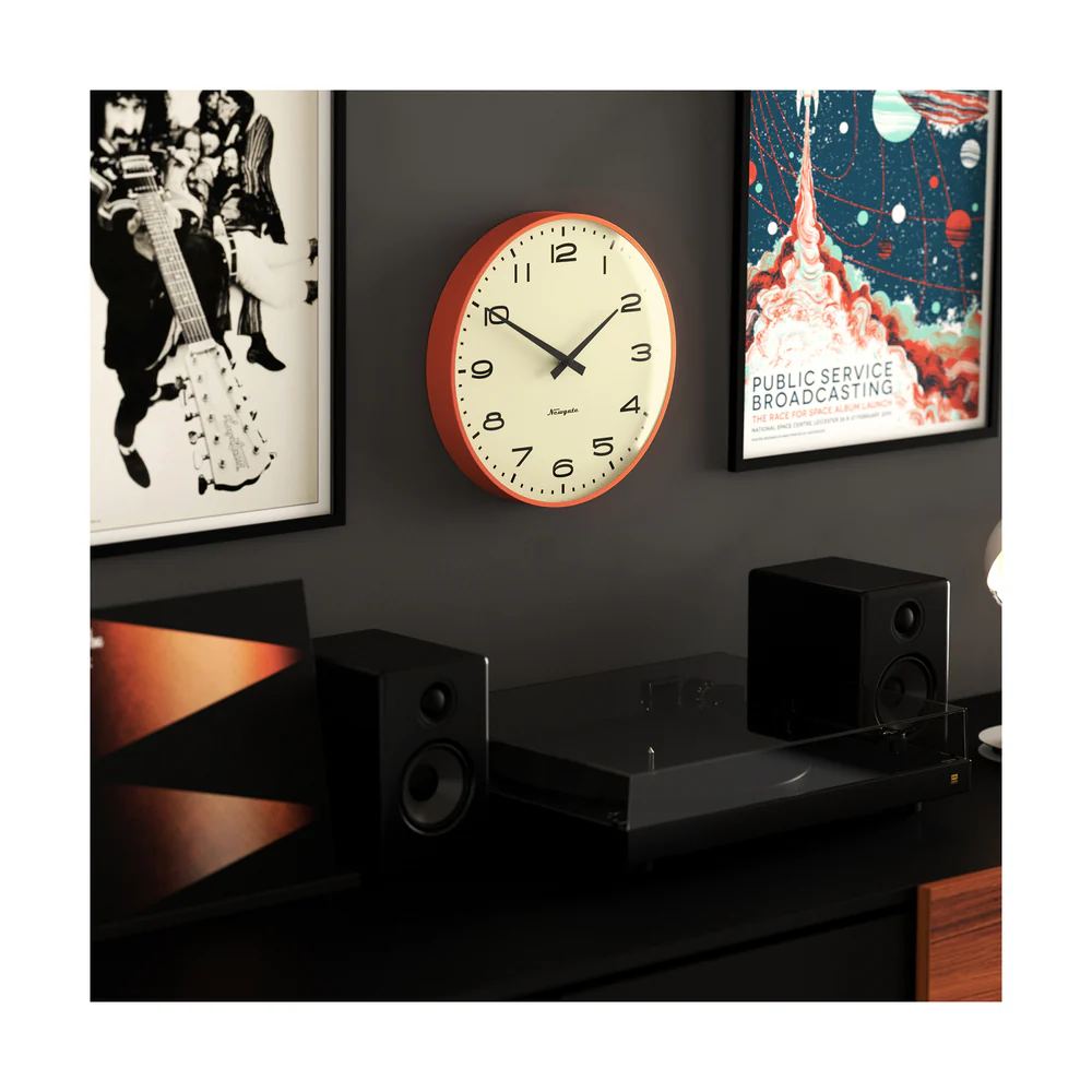 Newgate Radio City Wall Clock | Pumpkin Orange / Harlem Dial