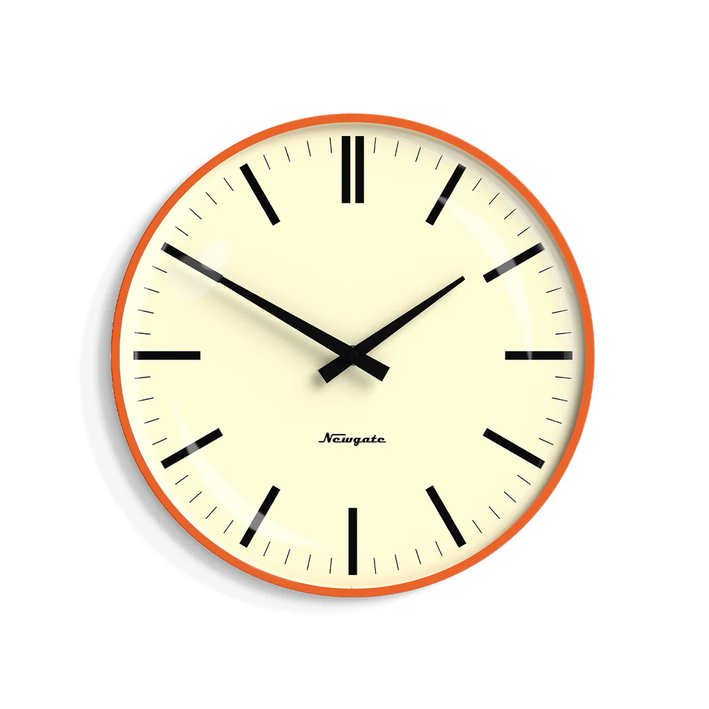 Newgate Radio City Wall Clock | Pumpkin Orange / Bowery Dial