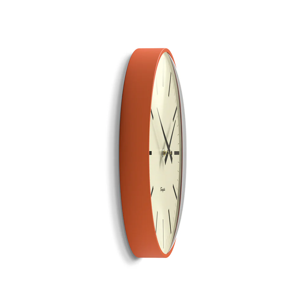 Newgate Radio City Wall Clock | Pumpkin Orange / Roman Dial