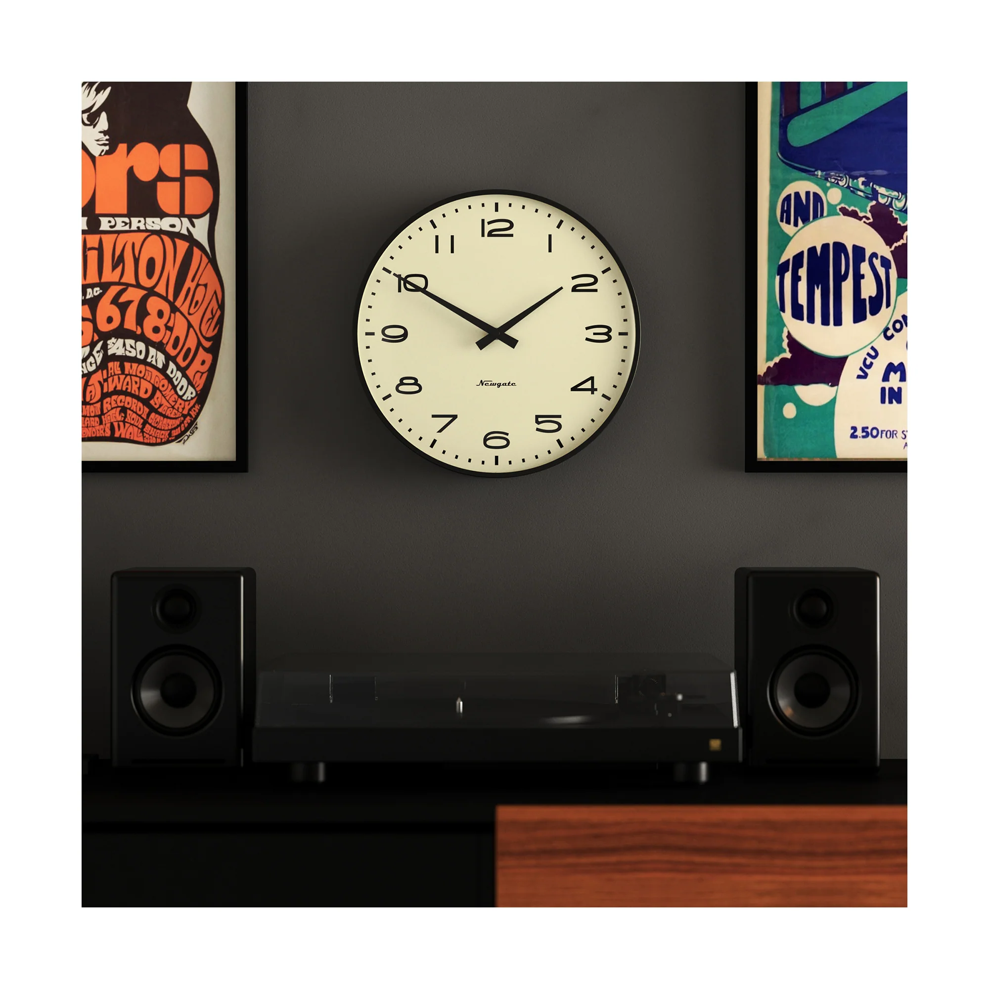 Newgate Radio City Wall Clock | Black / Harlem Dial