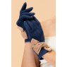 Powder Henrietta Faux Suede Gloves - Navy/Taupe