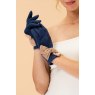 Powder Henrietta Faux Suede Gloves - Navy/Taupe