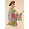 Powder Tropical Flora & Fauna Kimono Jacket - Lavender