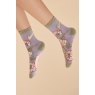 Powder Lilac Paisley Ankle Socks