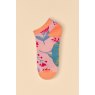 Powder Watercolour Flowers Trainers Socks - Petal