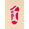 Powder Paisley Floral Trainer Socks - Cream