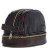 Ashwood Leather Men's Zip Wash Bag Brown PL41