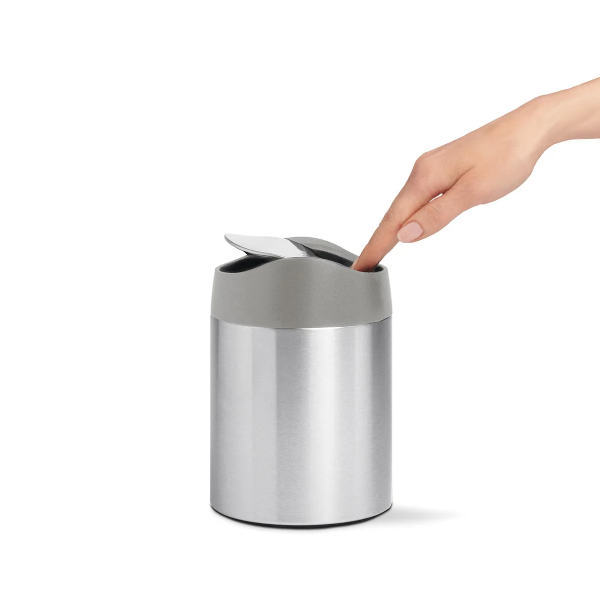 Simple Human Brushed Stainless Steel Mini Bin 1.5L