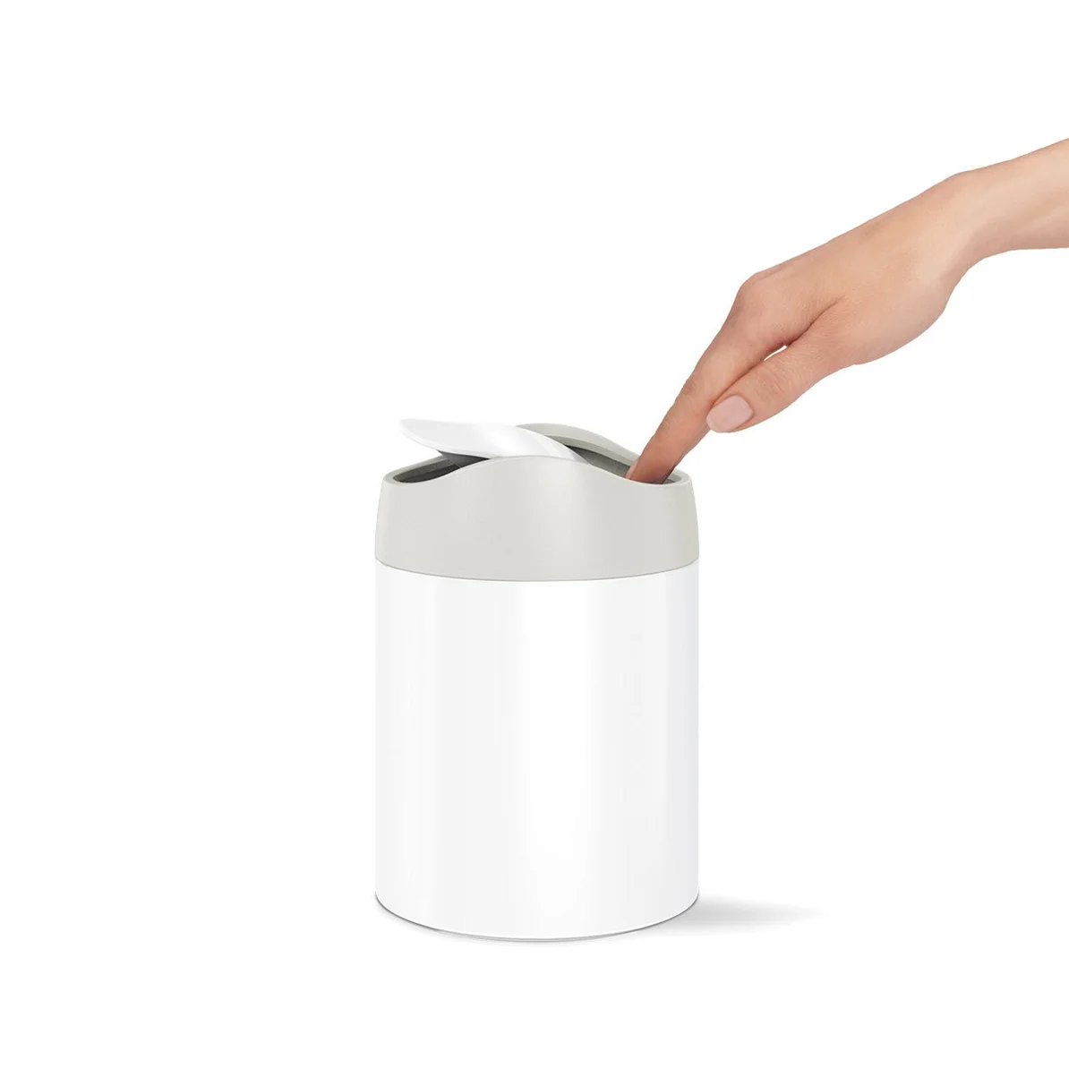 Simple Human White Steel Mini Bin 1.5L