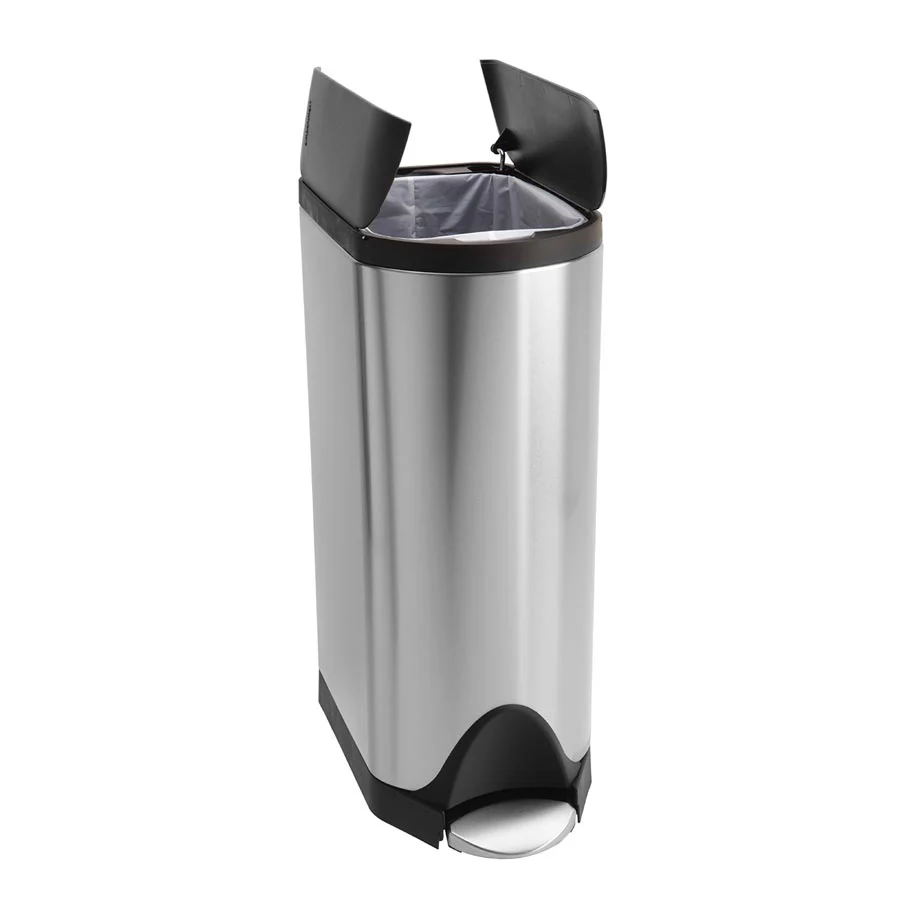 Simple Human Rectangular Pedal Bin 30L - Brushed Stainless Steel