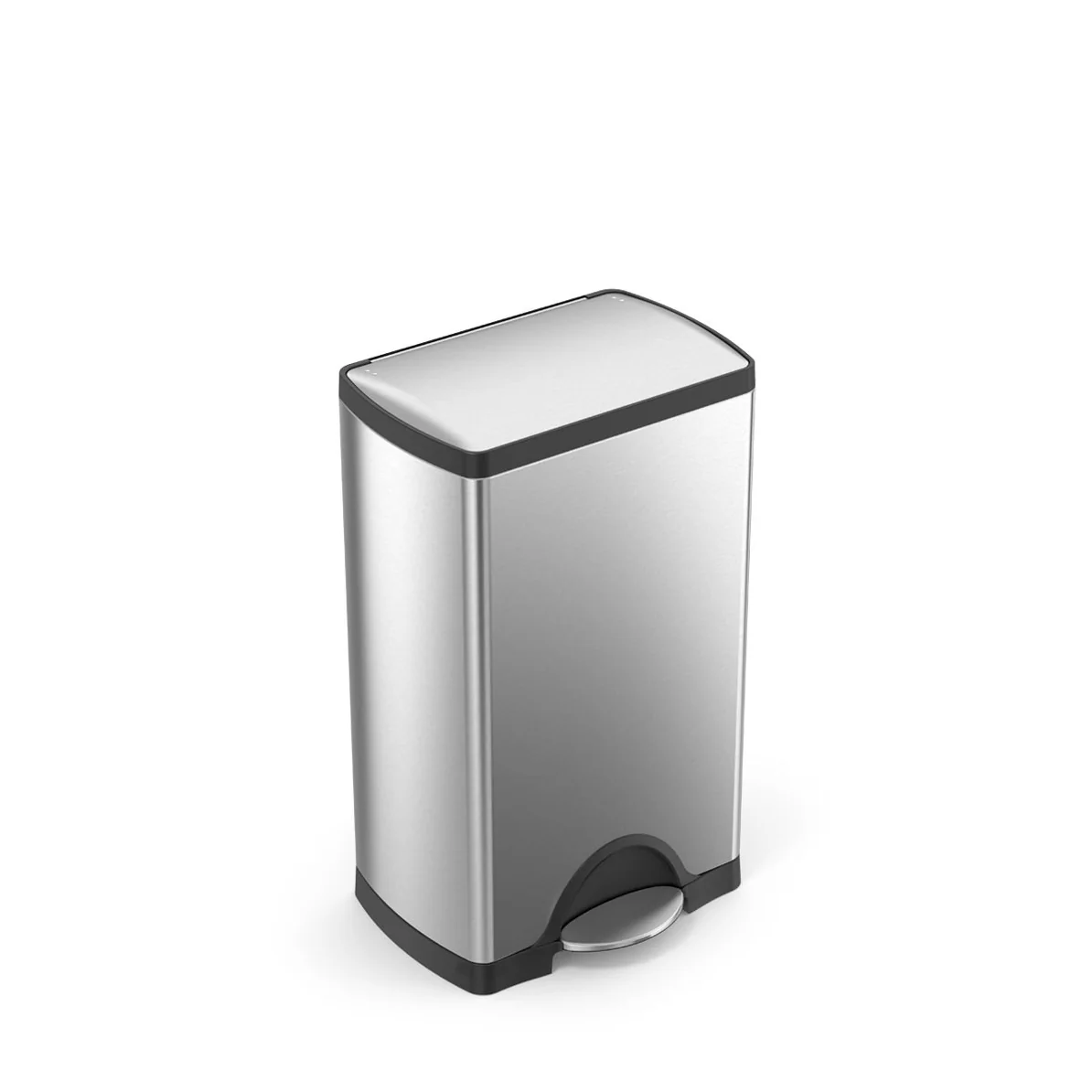 Simple Human Rectangular Pedal Bin 38L - Brushed Stainless Steel