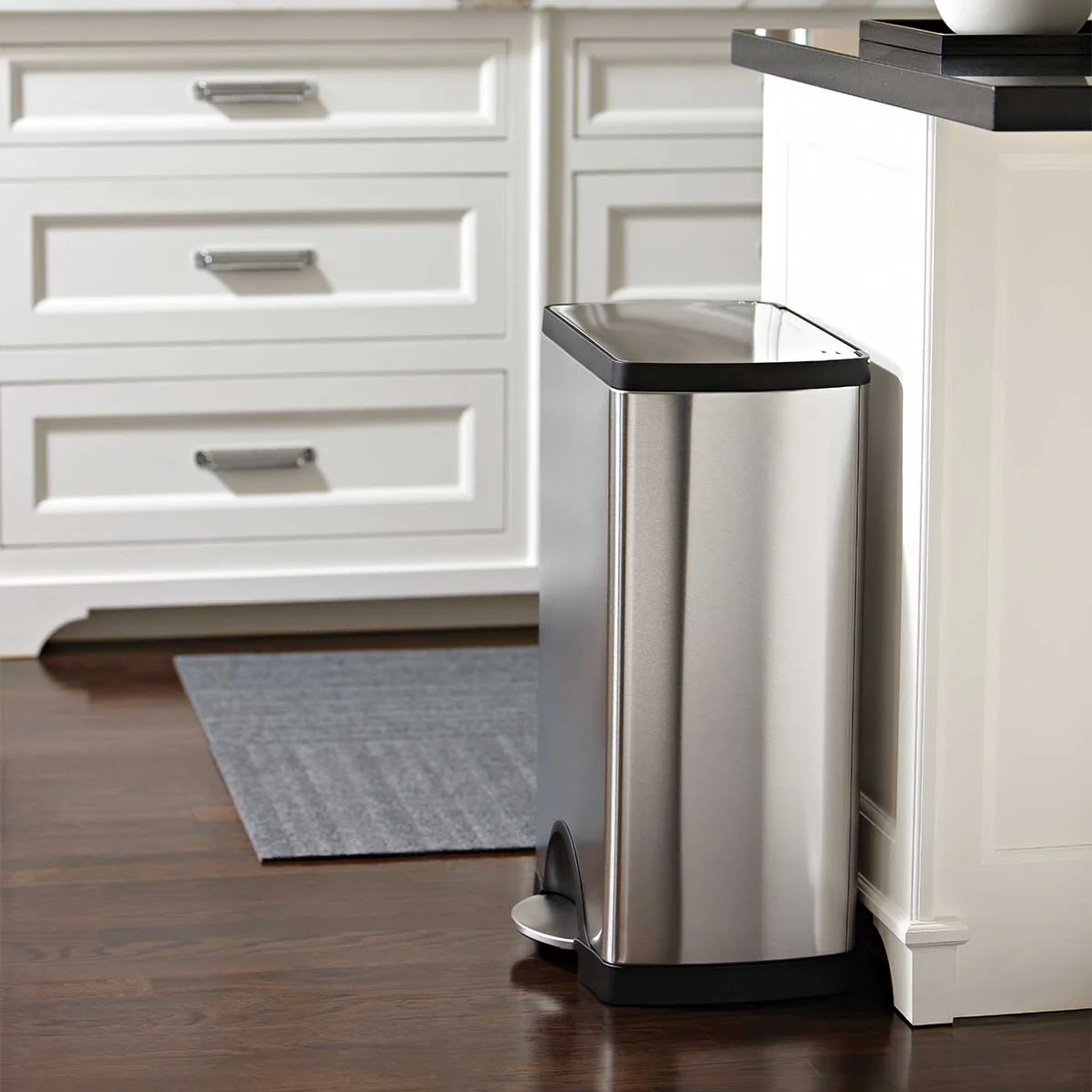 Simple Human Rectangular Pedal Bin 38L - Brushed Stainless Steel