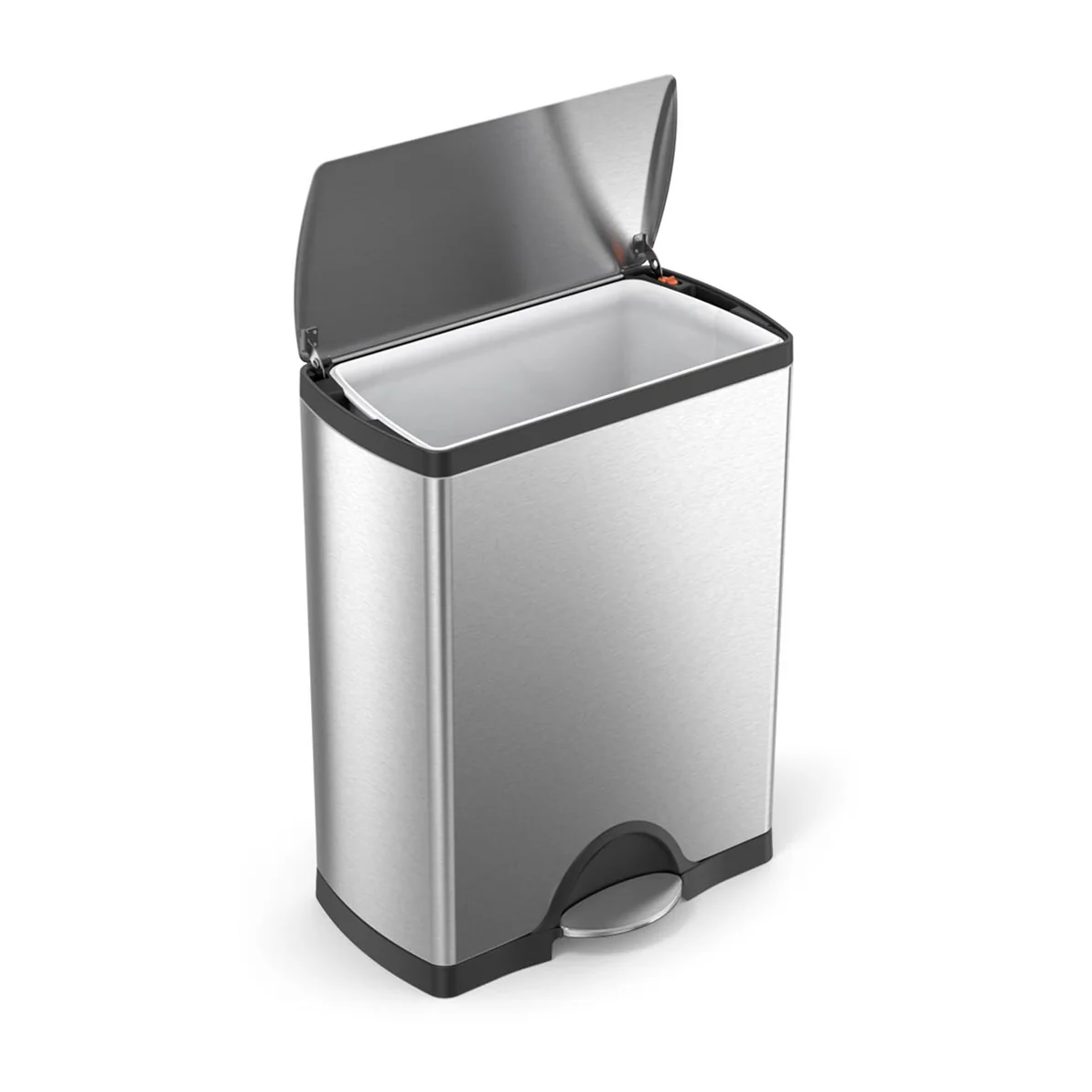 Simple Human Rectangular Pedal Bin 50L - Brushed Stainless Steel