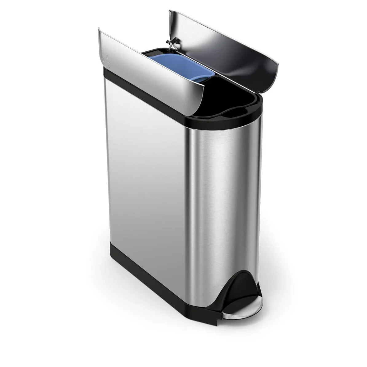 Simple Human Butterfly Recycler Pedal Bin 40L -  Brushed Stainless Steel