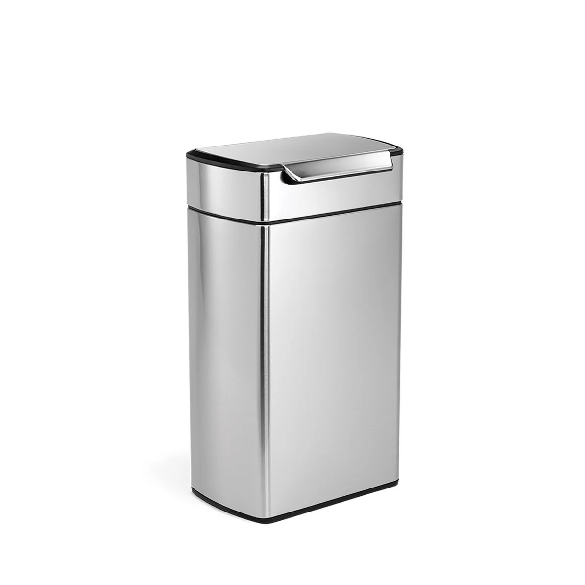 Simple Human Rectangular Touch Bar Bin 40L - Brushed Stainless Steel