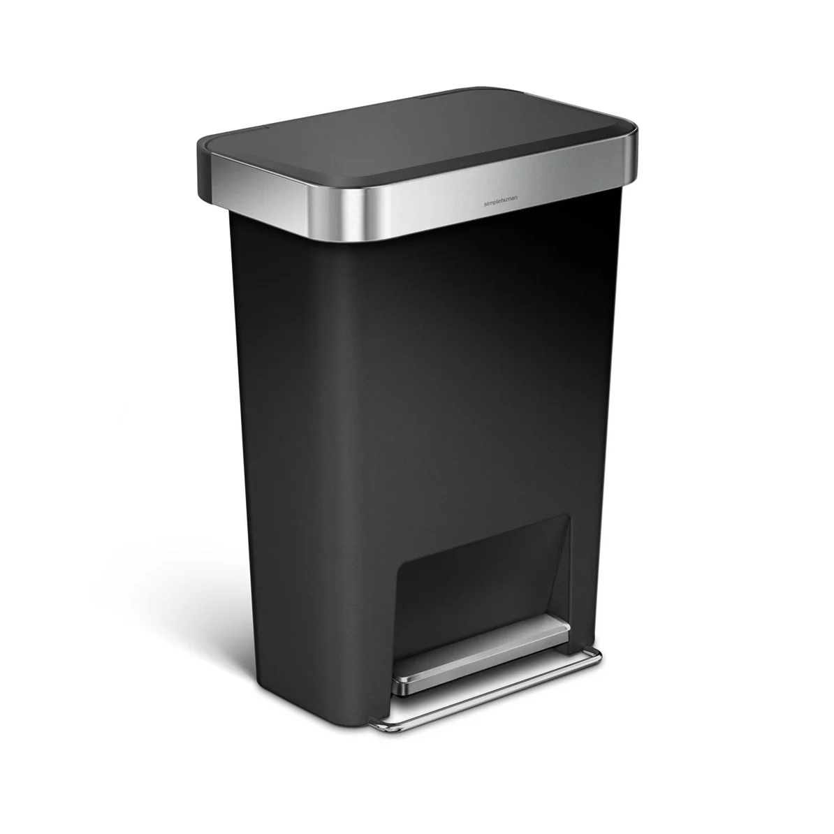 Simple Human Plastic Rectangular Pedal Bin 45L - Black