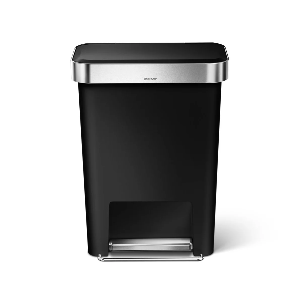 Simple Human Plastic Rectangular Pedal Bin 45L - Black