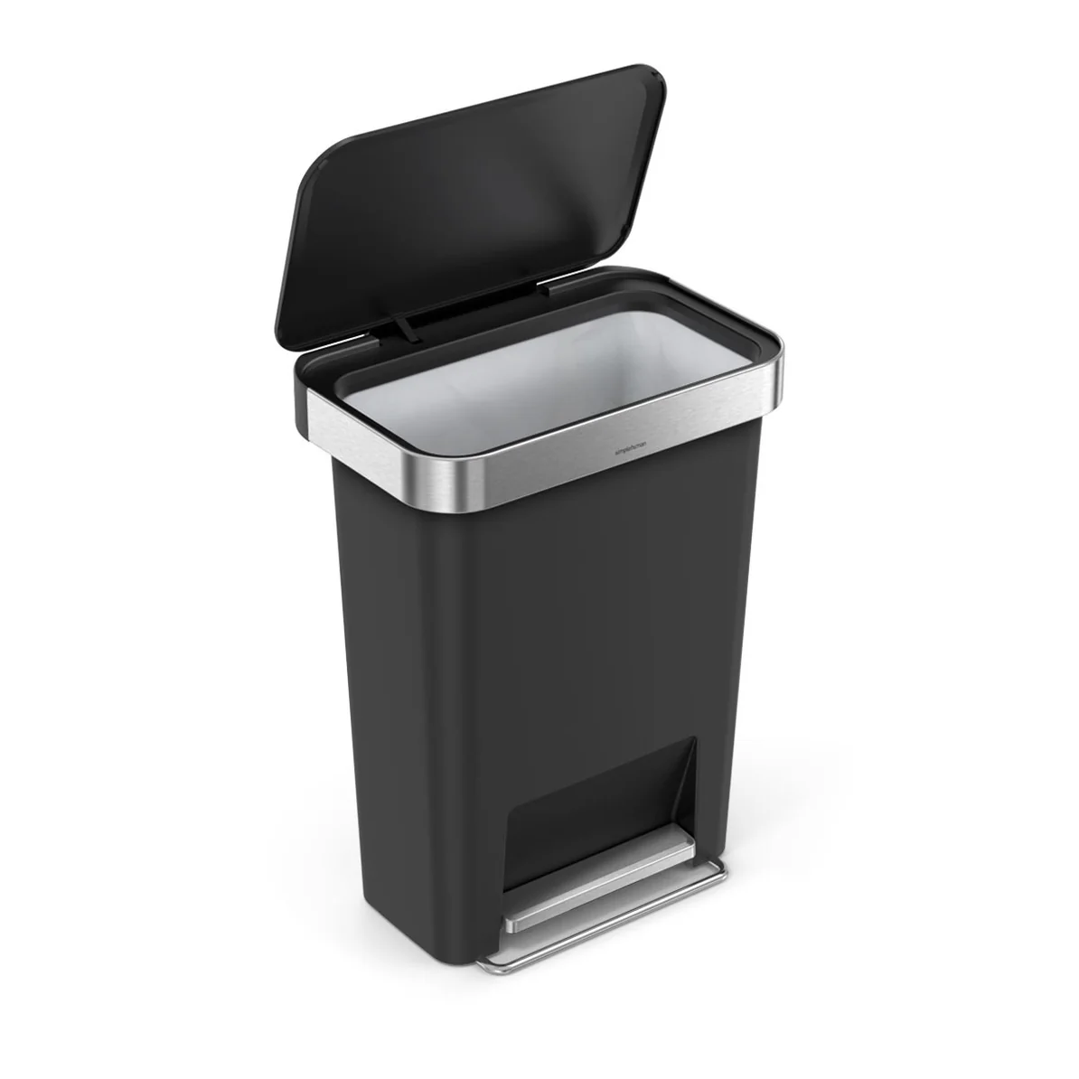 Simple Human Plastic Rectangular Pedal Bin 45L - Black