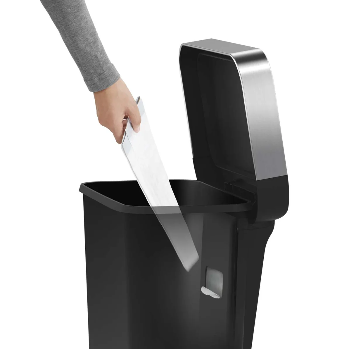 Simple Human Plastic Rectangular Pedal Bin 45L - Black